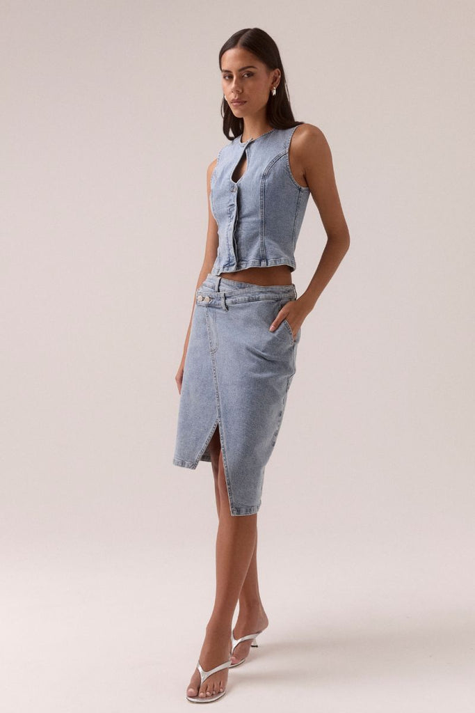ETCH DENIM SKIRT