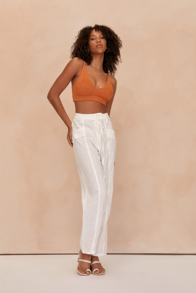ROSE KNIT TOP - BURNT ORANGE