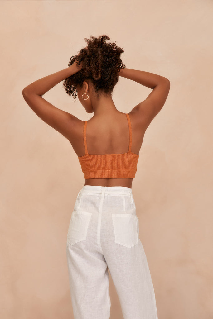 ROSE KNIT TOP - BURNT ORANGE