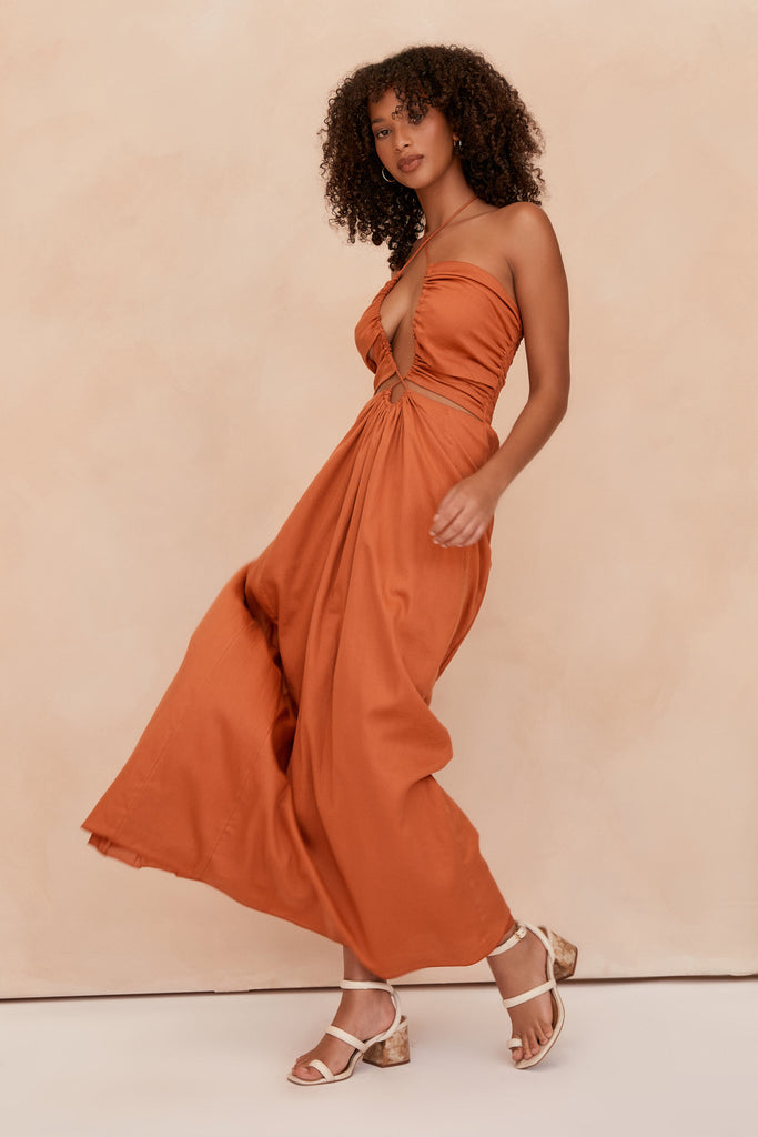 ILOLA MAX DRESS - ORANGE BURNT