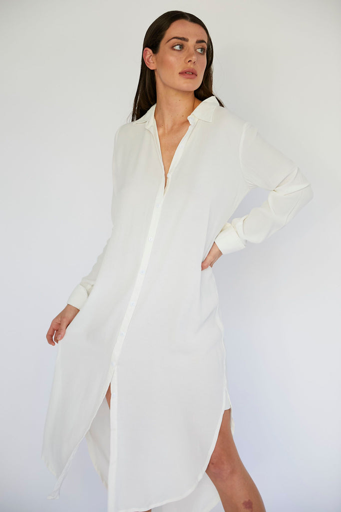 EDDIE SHIRT DRESS - IVORY