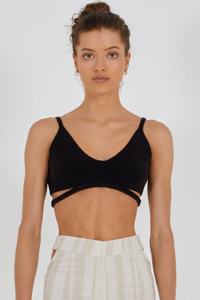 DION KNIT TOP - BLACK