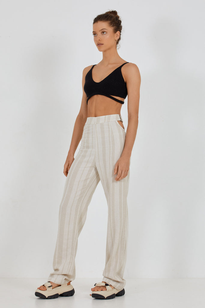 MELODY PANT - NATURAL STRIPE