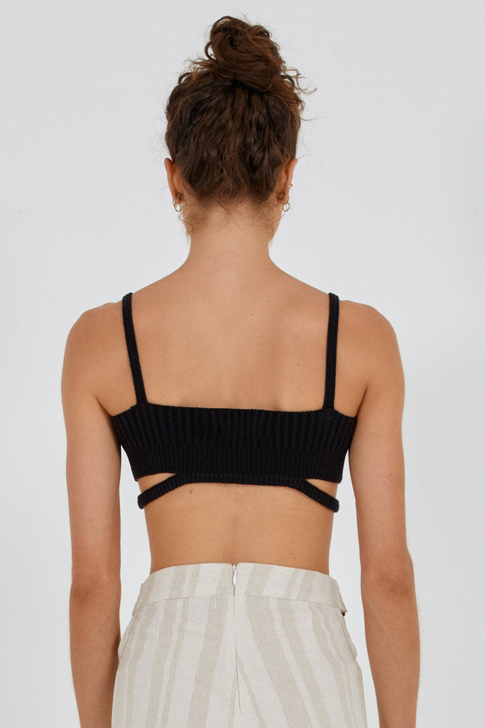 DION KNIT TOP - BLACK