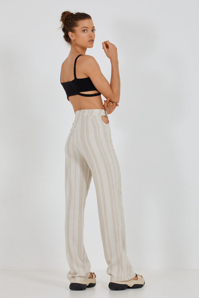 MELODY PANT - NATURAL STRIPE