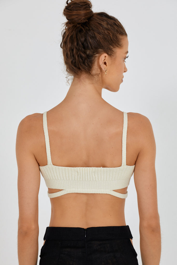 DION KNIT TOP - BONE