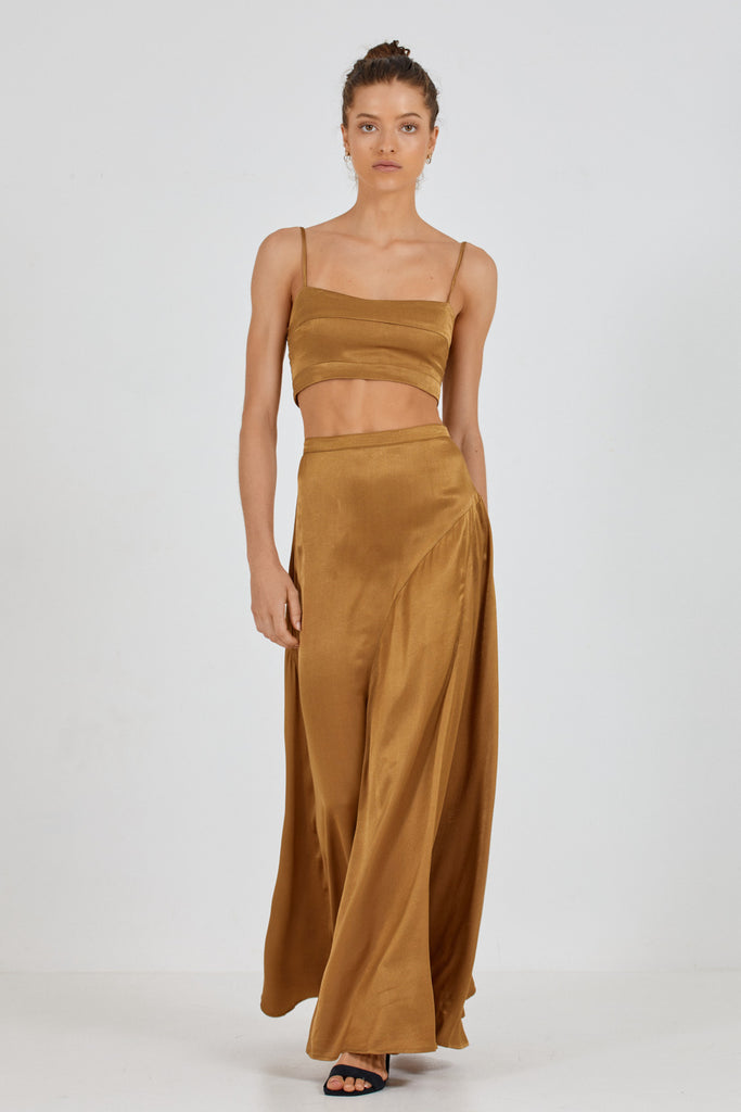 IRIANNA SKIRT - GOLD TOFFEE