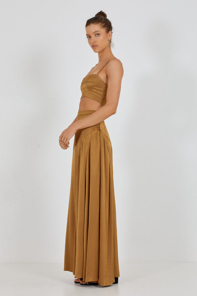 IRIANNA SKIRT - GOLD TOFFEE