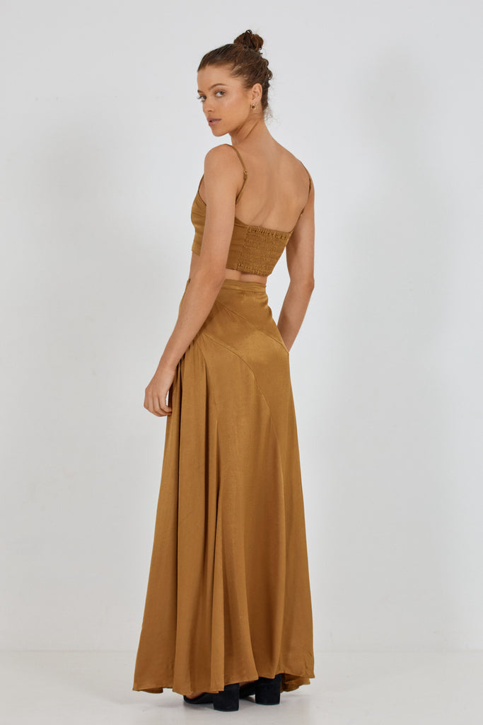 IRIANNA SKIRT - GOLD TOFFEE