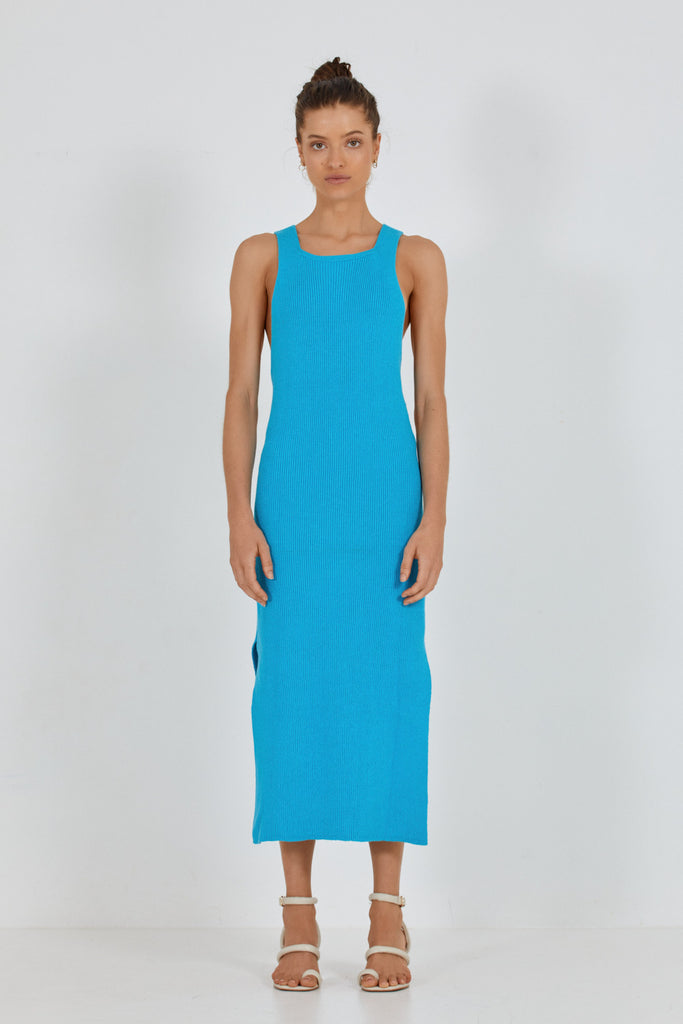 HENDRIX KNIT DRESS - MARLIN BLUE