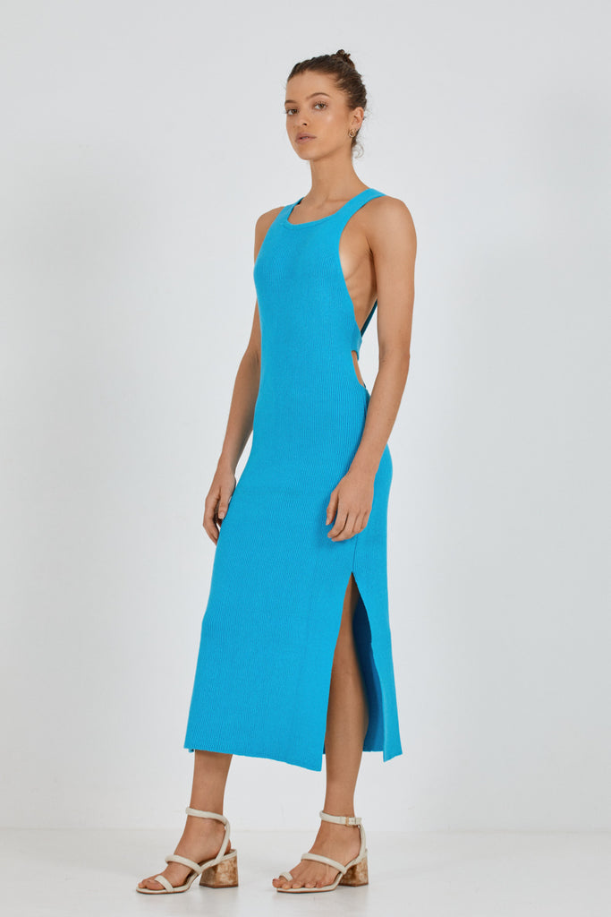 HENDRIX KNIT DRESS - MARLIN BLUE