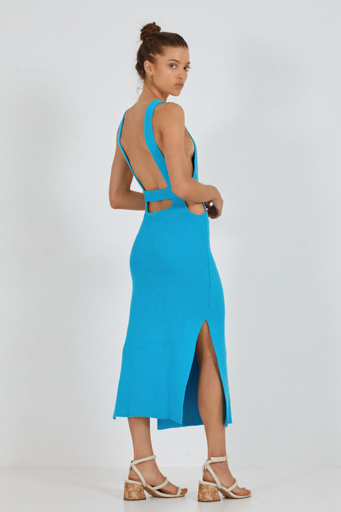 HENDRIX KNIT DRESS - MARLIN BLUE