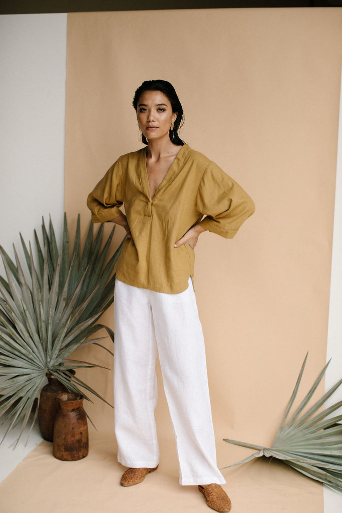BOWIE BLOUSE - MUSTARD