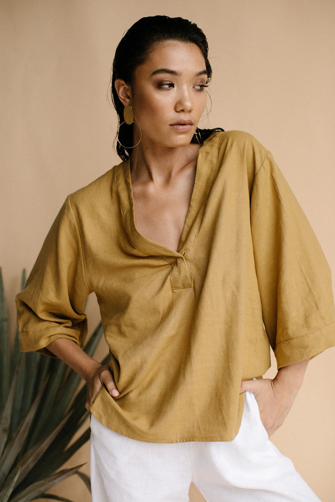 BOWIE BLOUSE - MUSTARD