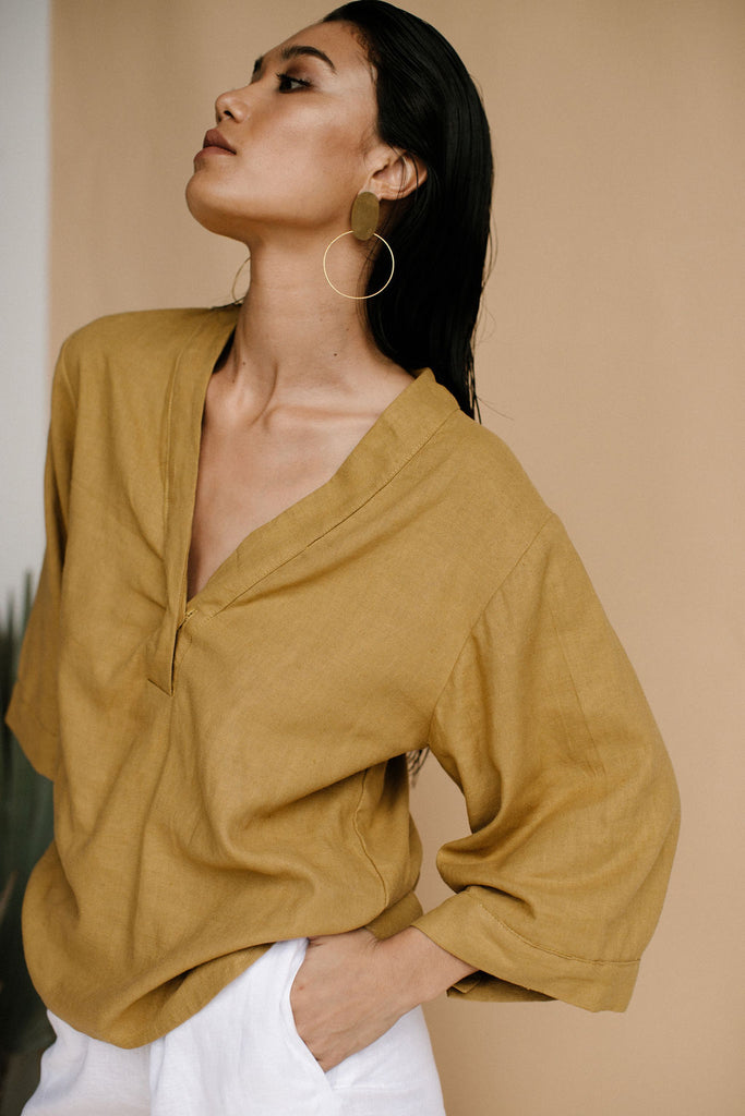 BOWIE BLOUSE - MUSTARD
