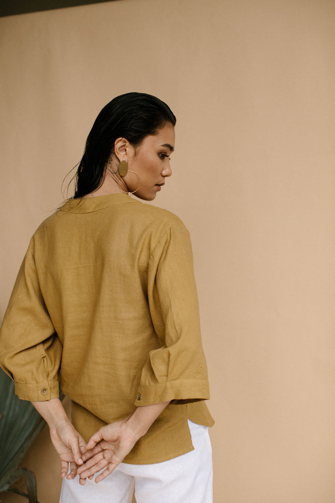 BOWIE BLOUSE - MUSTARD