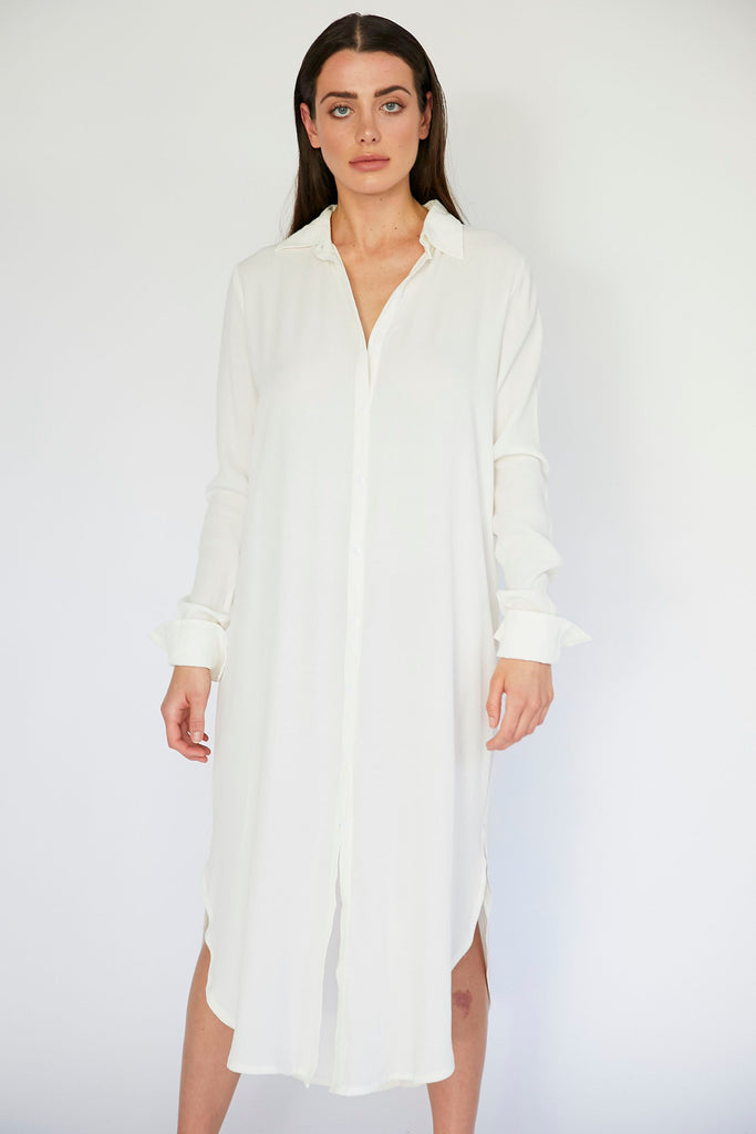 EDDIE SHIRT DRESS - IVORY