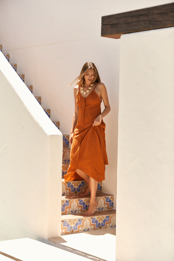 JASMINE DRESS - ORANGE CLAY