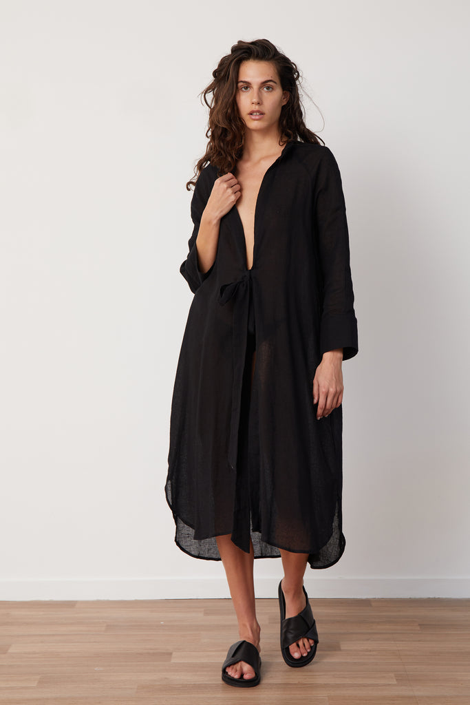 RAE SHIRT DRESS - BLACK