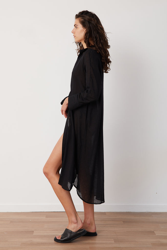 RAE SHIRT DRESS - BLACK