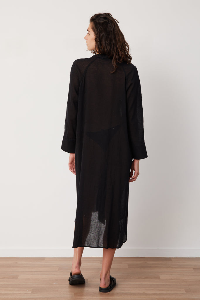 RAE SHIRT DRESS - BLACK