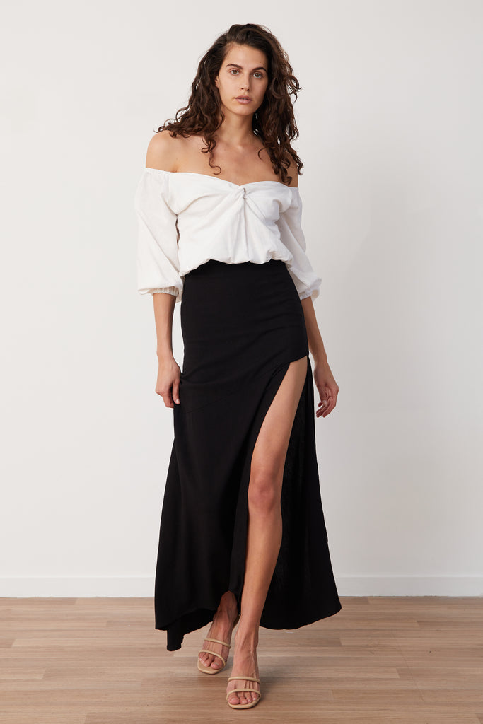 ADORE ASYMMETRIC SKIRT - BLACK
