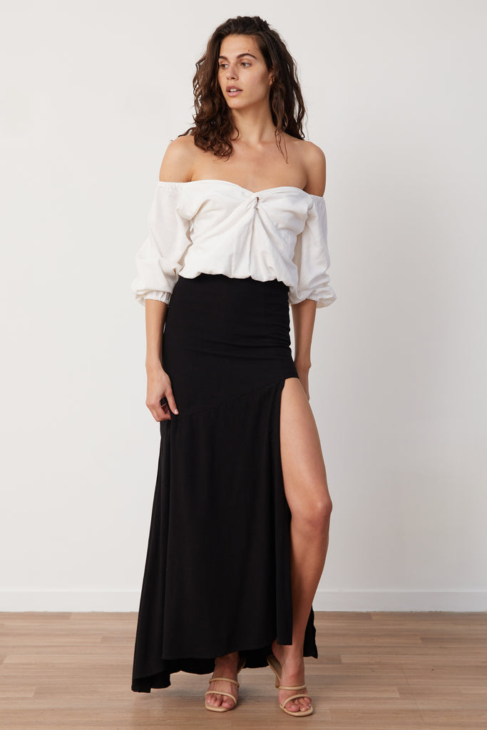 ADORE ASYMMETRIC SKIRT - BLACK