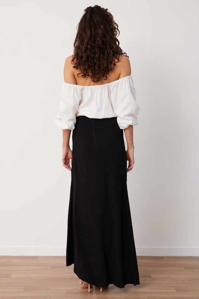 ADORE ASYMMETRIC SKIRT - BLACK