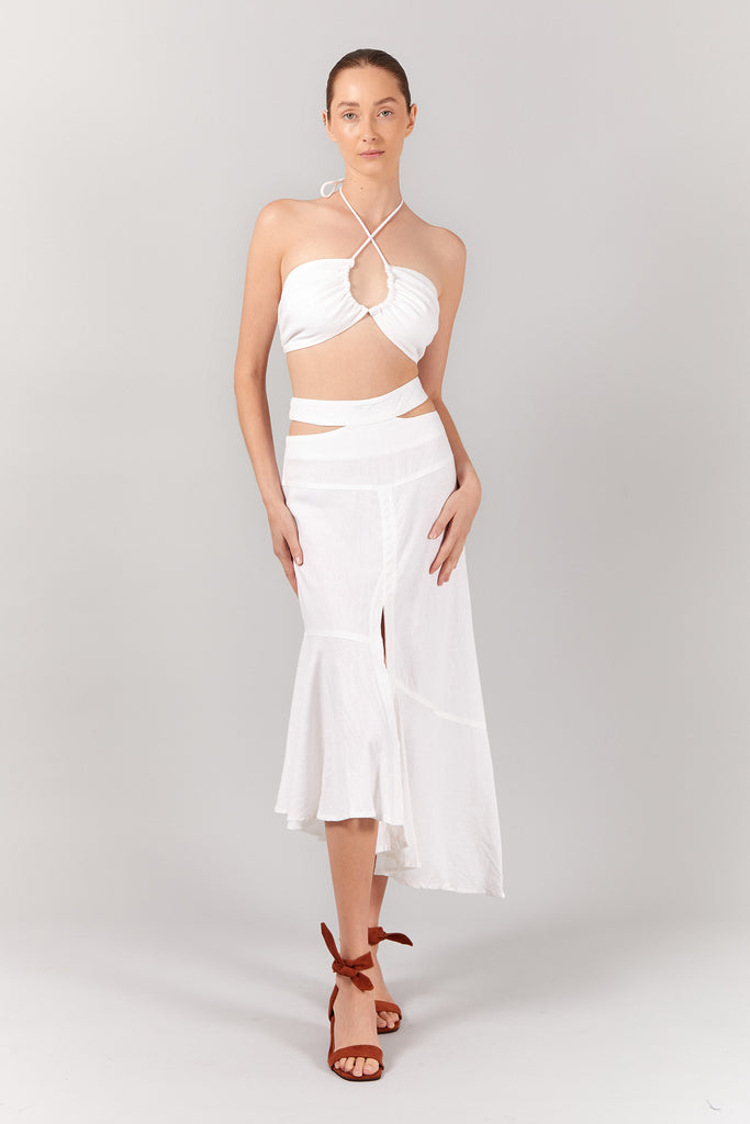 VALERIE MIDI SKIRT - WHITE