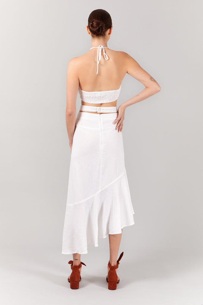 VALERIE MIDI SKIRT - WHITE