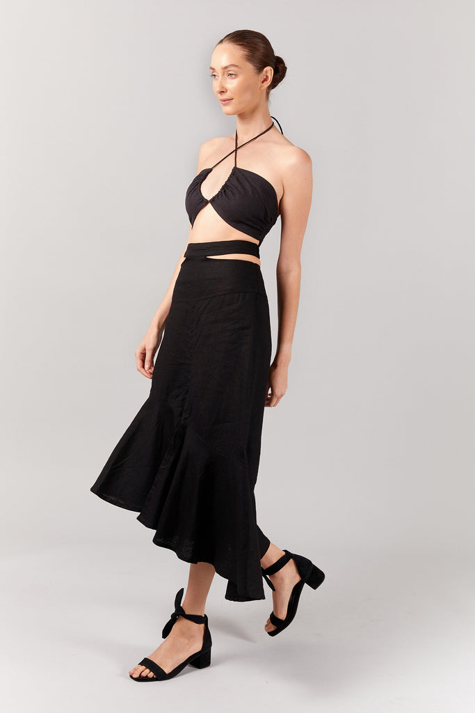 VALERIE MIDI SKIRT - BLACK