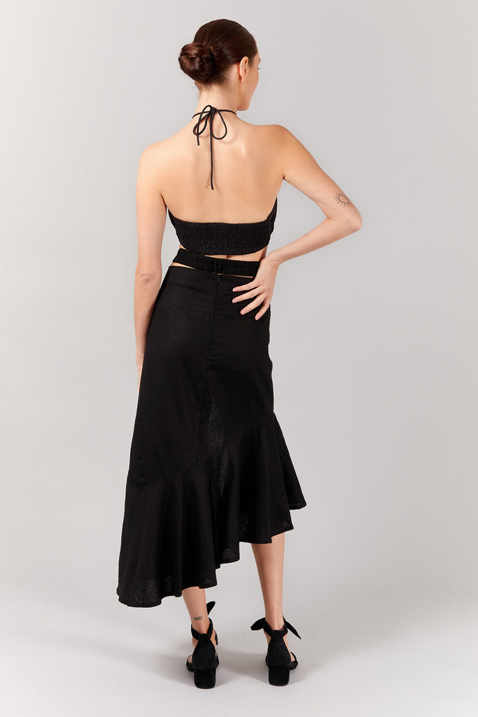 VALERIE MIDI SKIRT - BLACK