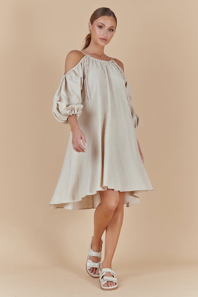 CONCEPT SHORT DRESS - NATURAL