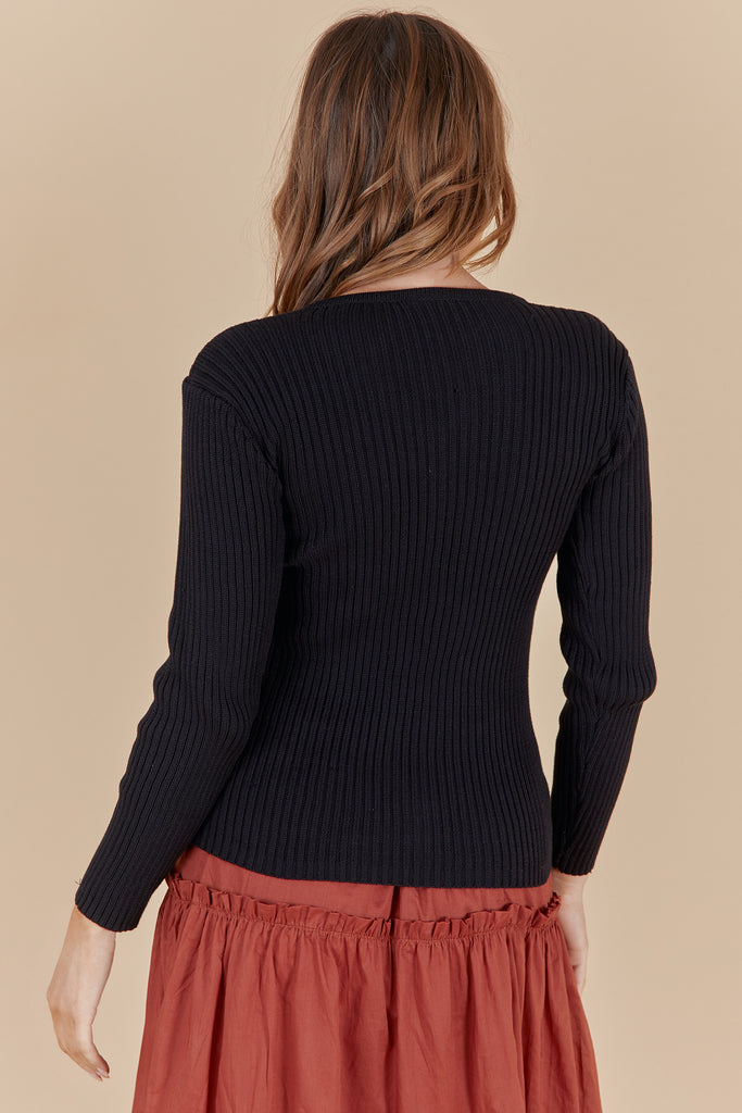 LEE KNIT TOP - BLACK