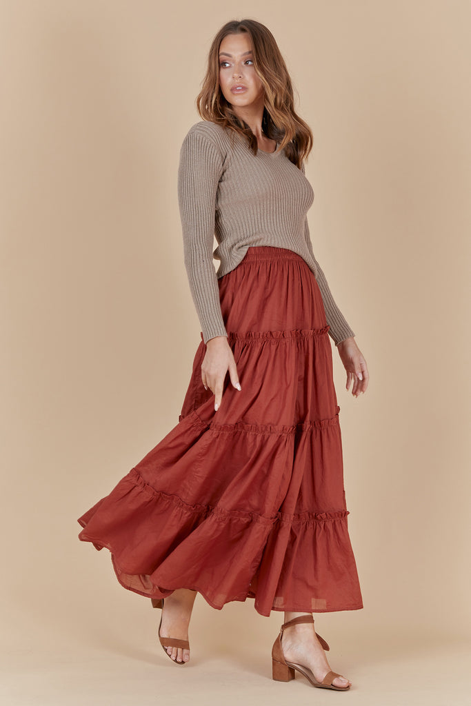 MELROSE MAX SKIRT - TANGERINE