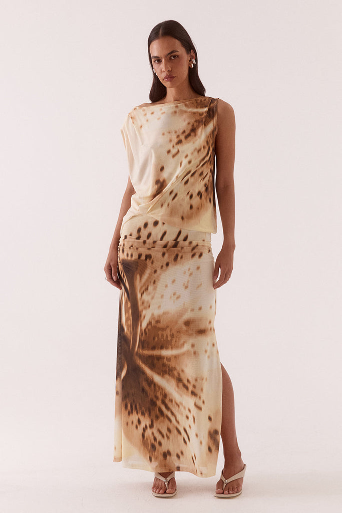 ODETTE DRAPE DRESS - LEMON ORCHID