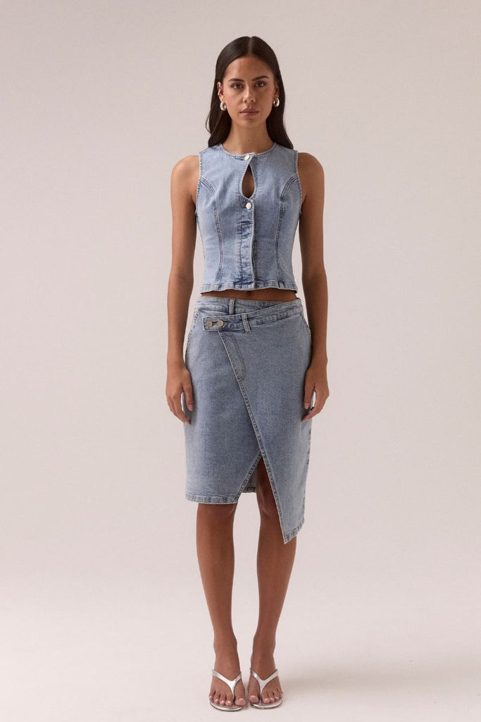 ETCH DENIM SKIRT