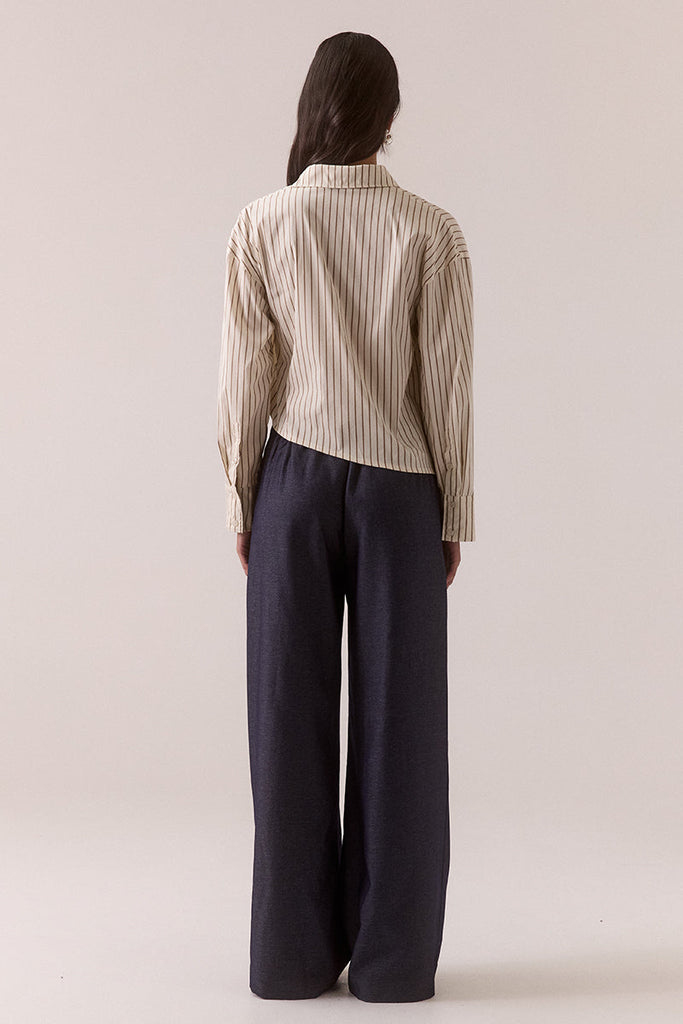 TAVEN SHIRT - LATTE STRIPE