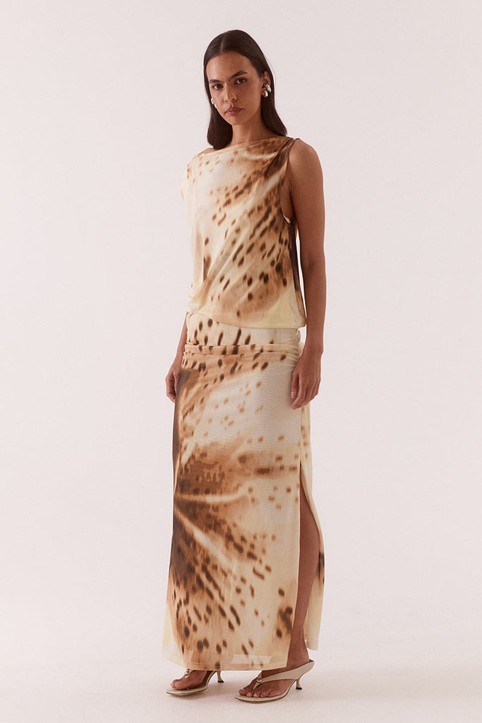 ODETTE DRAPE DRESS - LEMON ORCHID