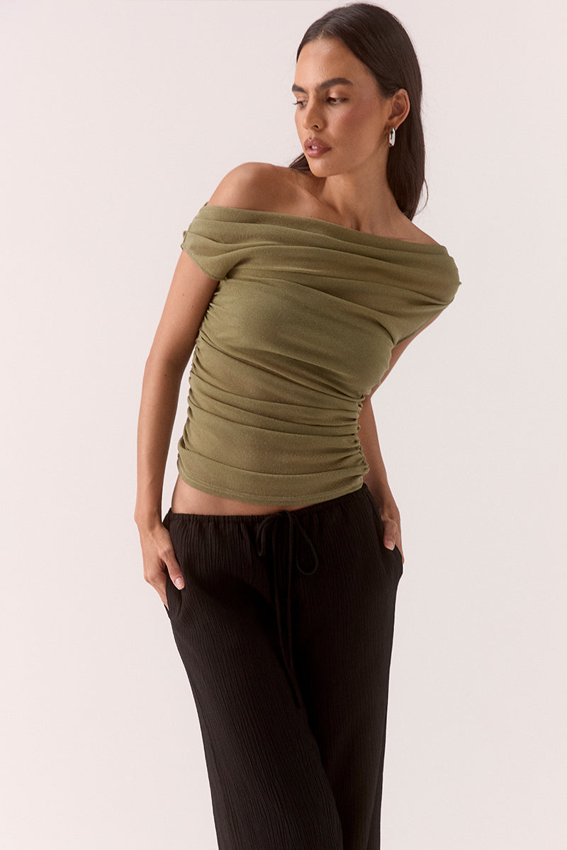 ZEYA TOP - SOFT KHAKI