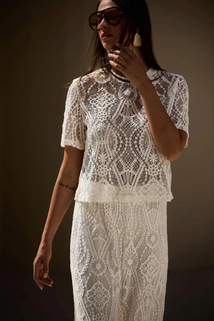 ELLA LACE TOP - WHITE