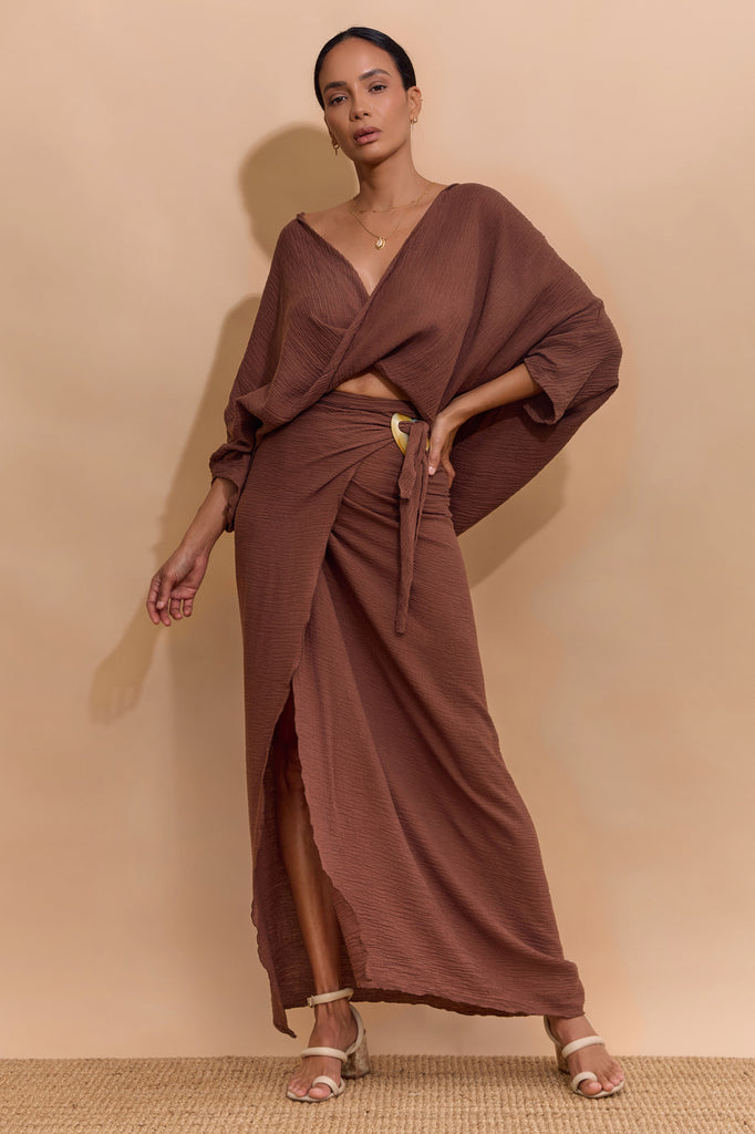SANCIA BLOUSE - CHOCOLATE