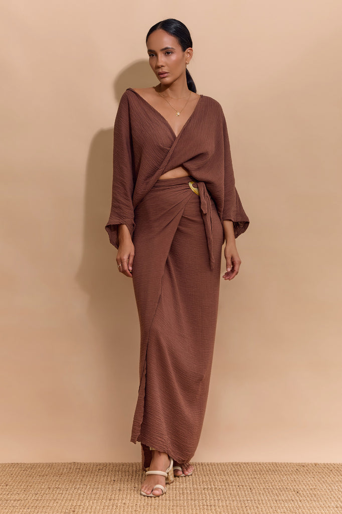 SANCIA BLOUSE - CHOCOLATE