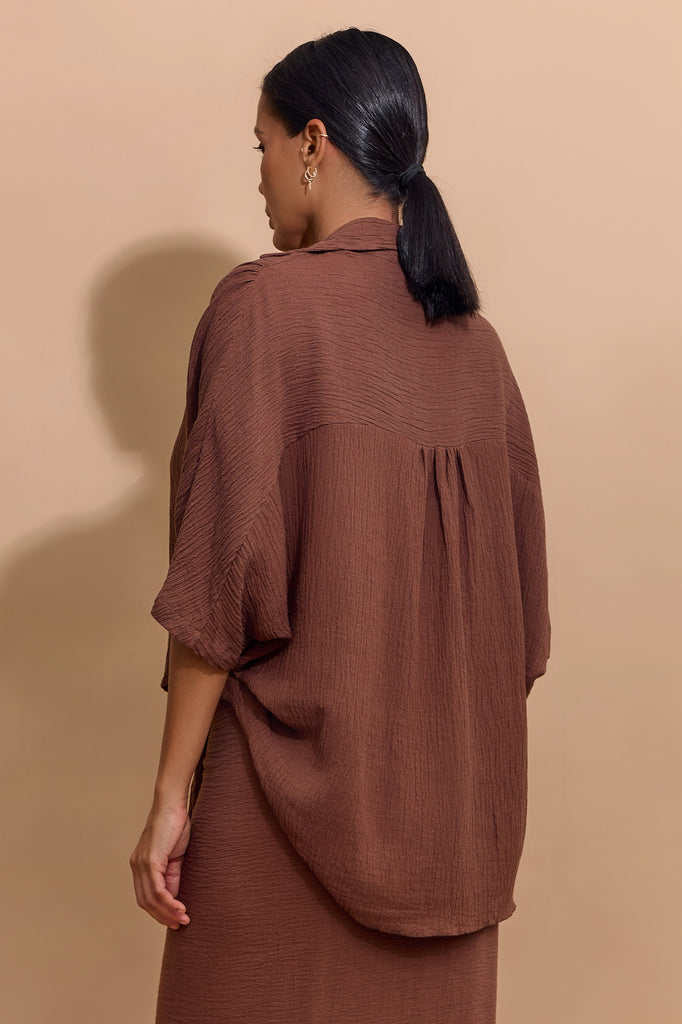 SANCIA BLOUSE - CHOCOLATE