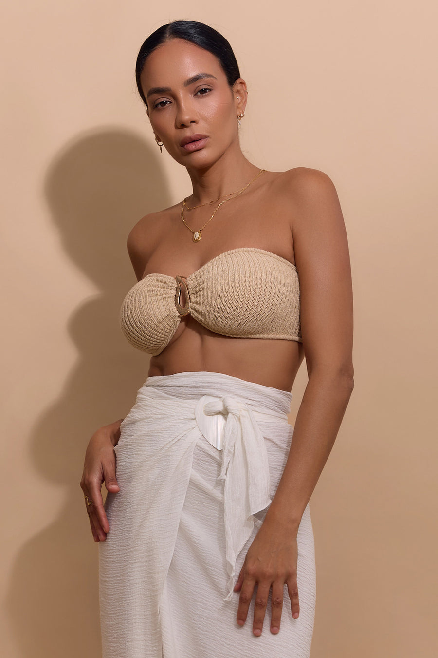 LANA KNIT TOP - ALMOND