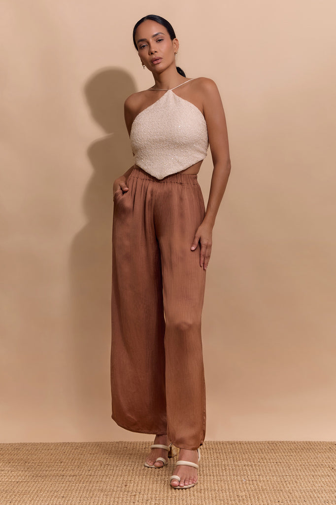 ANTHEA SEQUIN TOP - PEARL