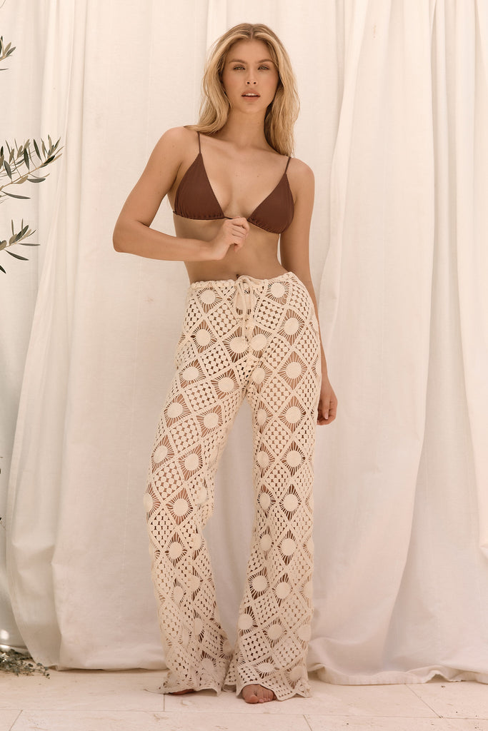 SOL LACE PANT - ENCRU