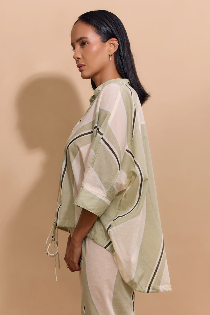 THEODORO SHIRT GREEN / CREAM
