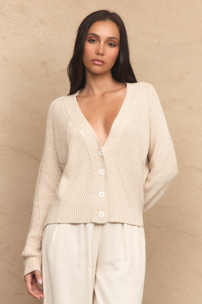 OAKLAND CARDIGAN - LATTE
