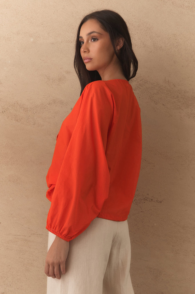 FREYA BLOUSE - CORAL